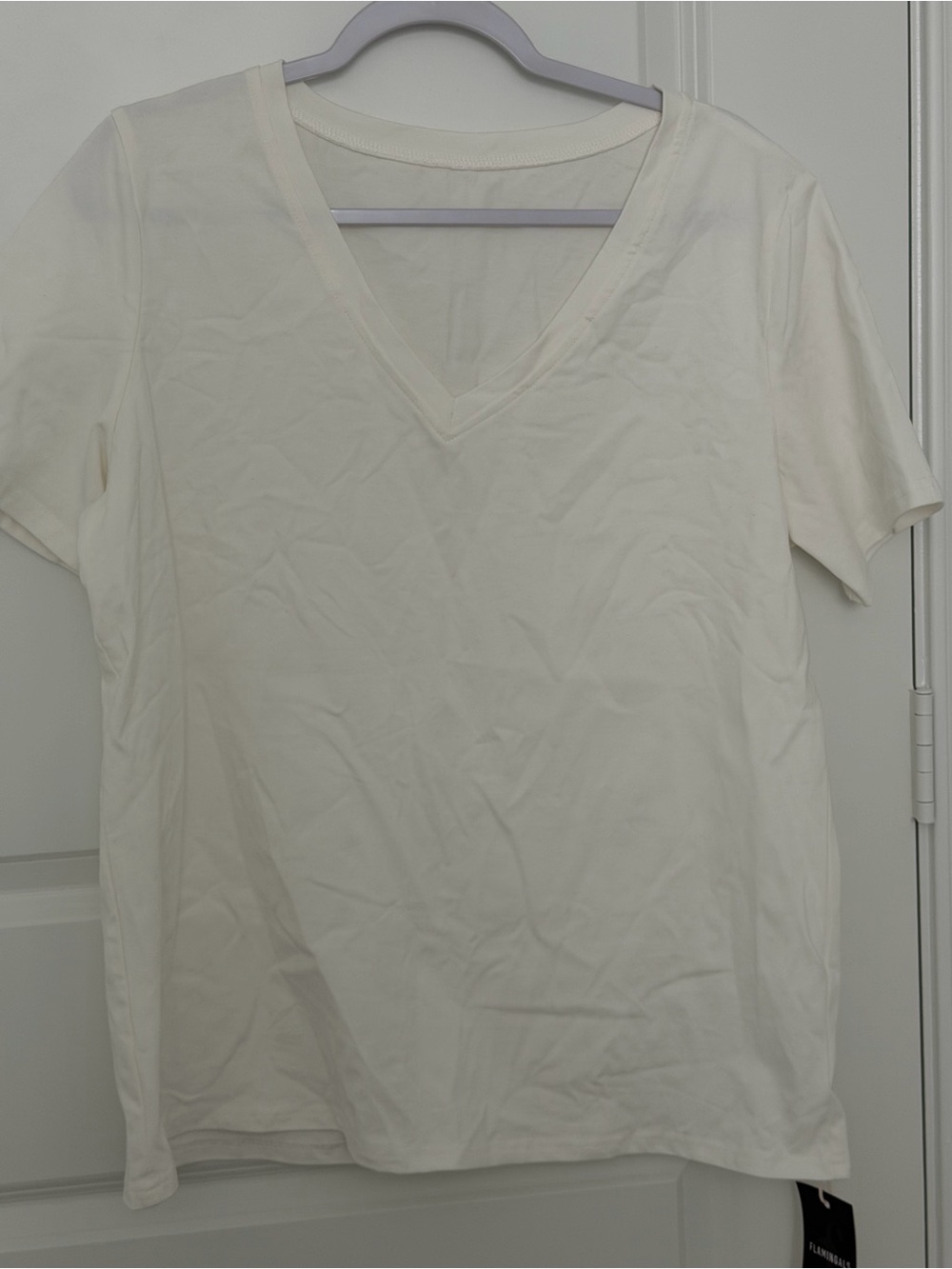 Flamingals Classic V-Neck Women's Tee - White